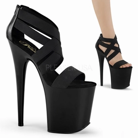 FLAMINGO-869  Black Elastic Band-Faux Leather/Black Matte