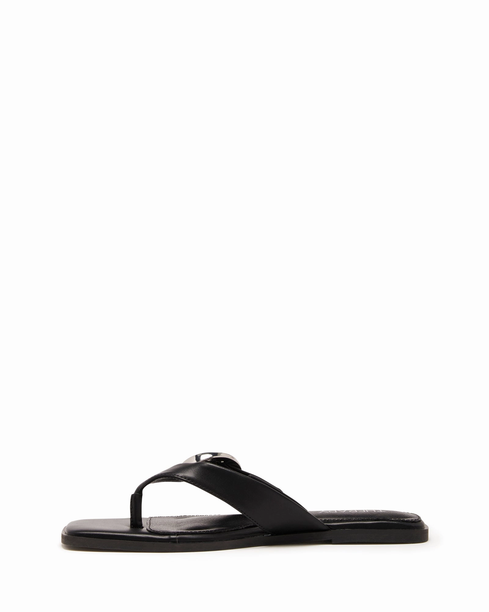 Gallery Thong Sandal Black Smooth