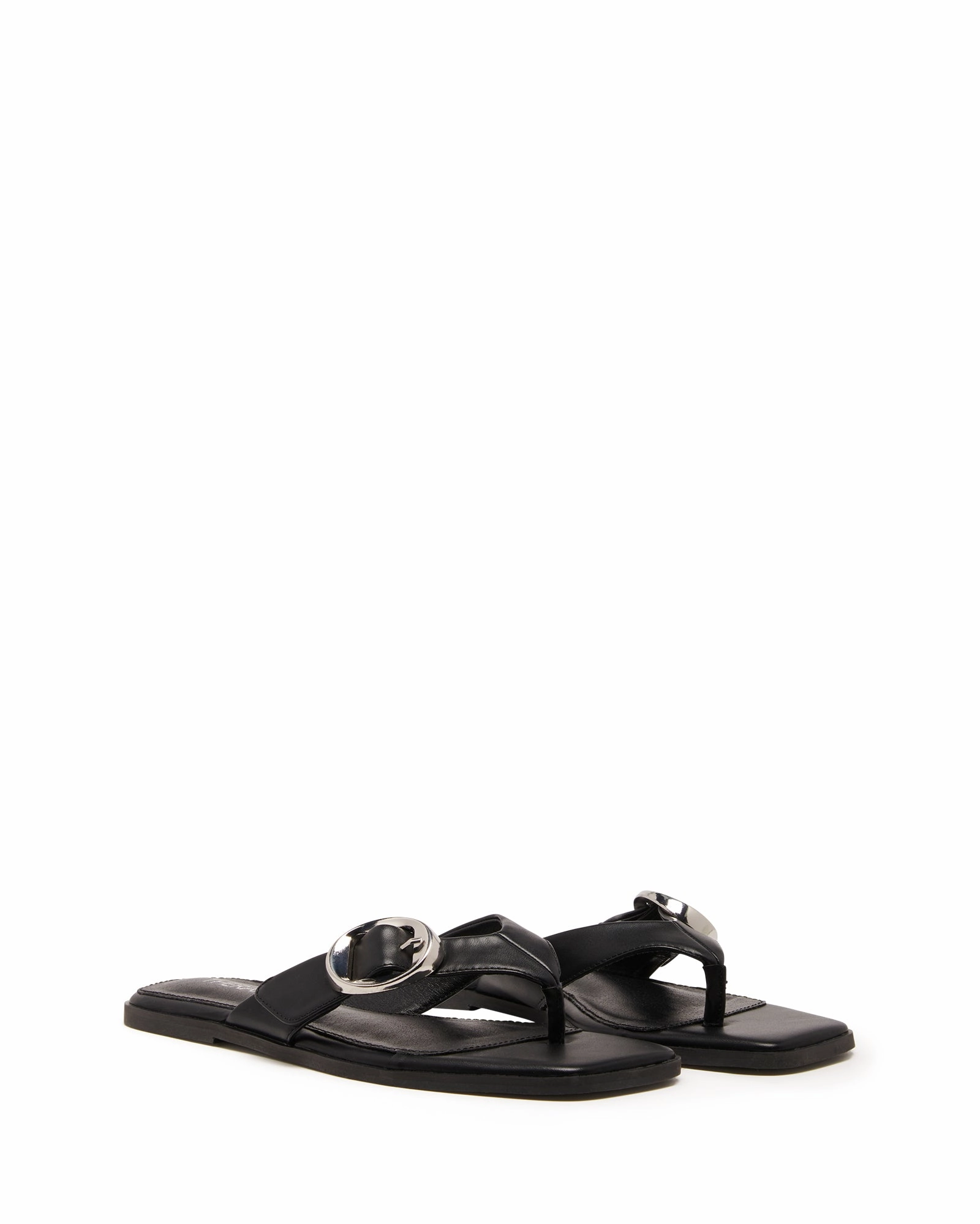 Gallery Thong Sandal Black Smooth