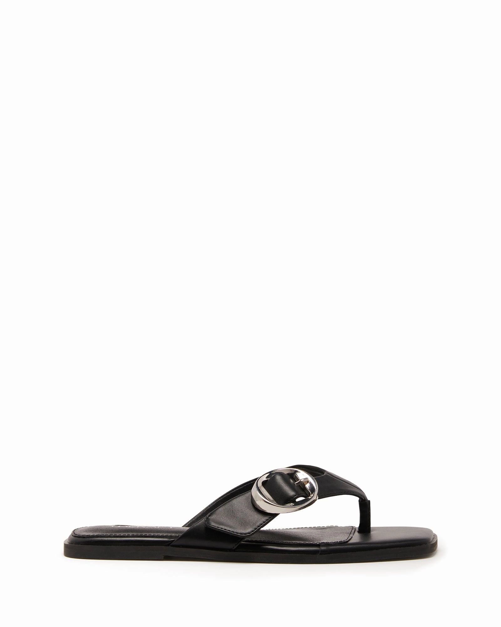 Gallery Thong Sandal Black Smooth