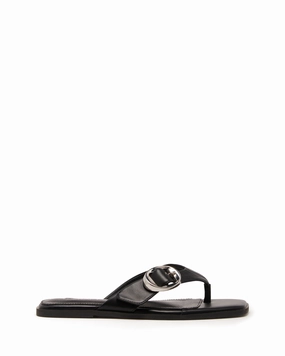 Gallery Thong Sandal Black Smooth