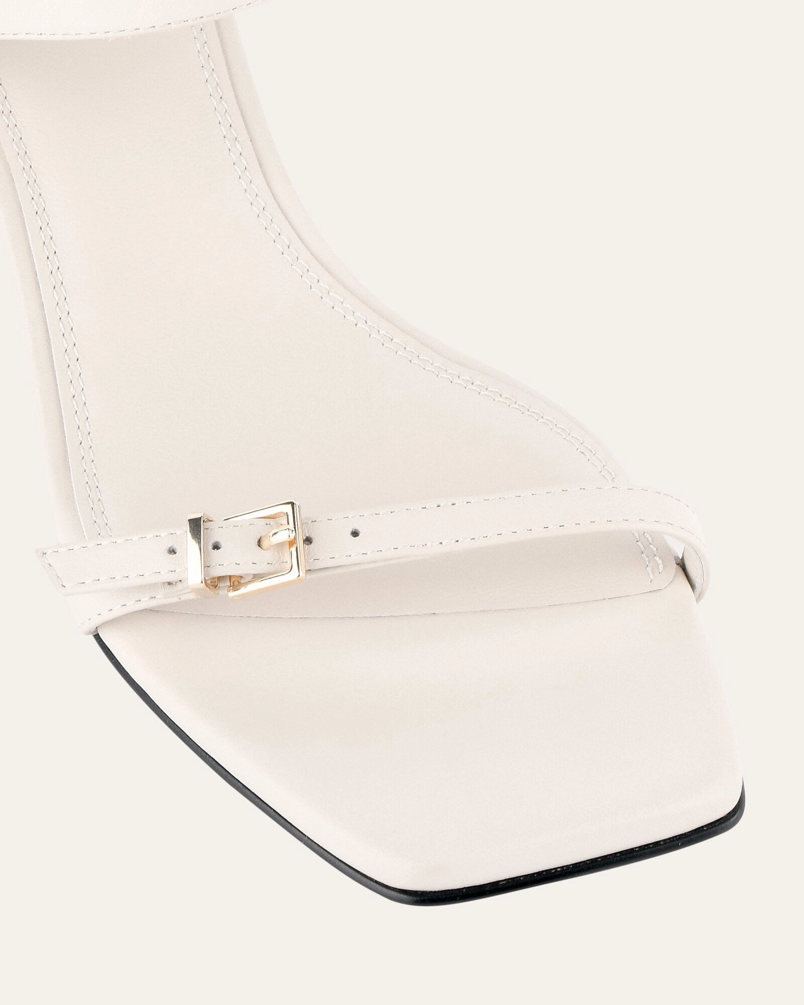 GIANNI MID HEEL SANDALS OFF WHITE LEATHER