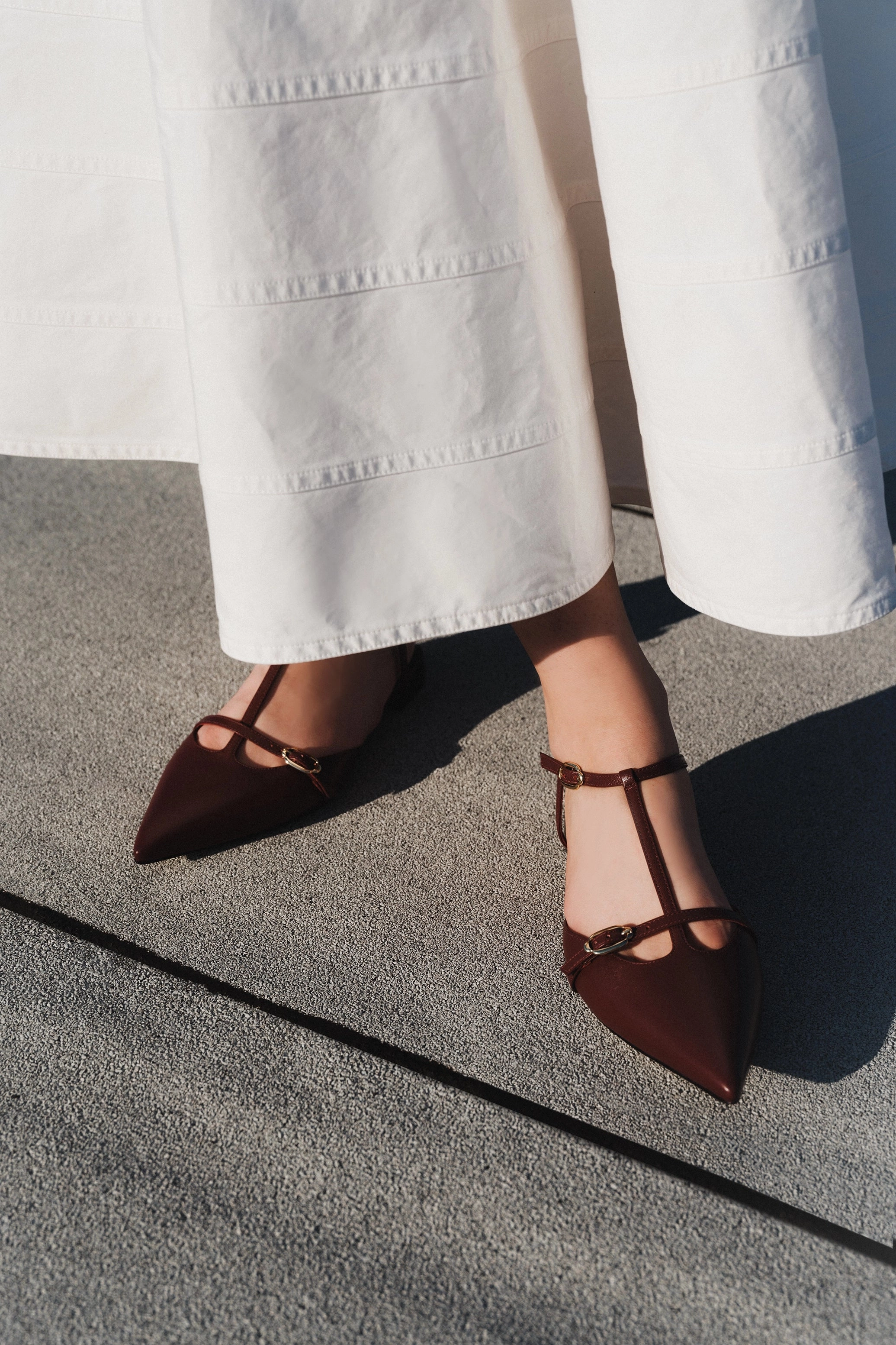 Grace Flat In Burgundy Leather