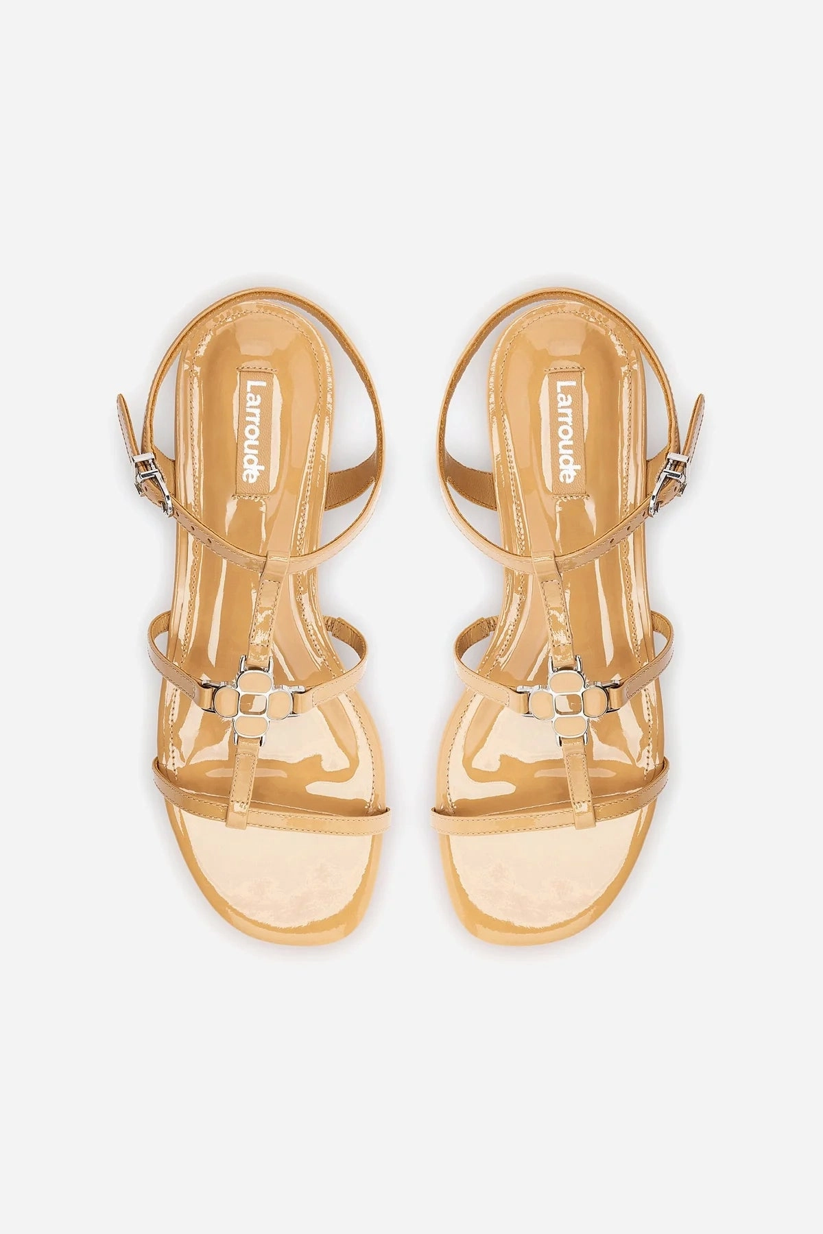 Hana Flat In Tan Patent Leather