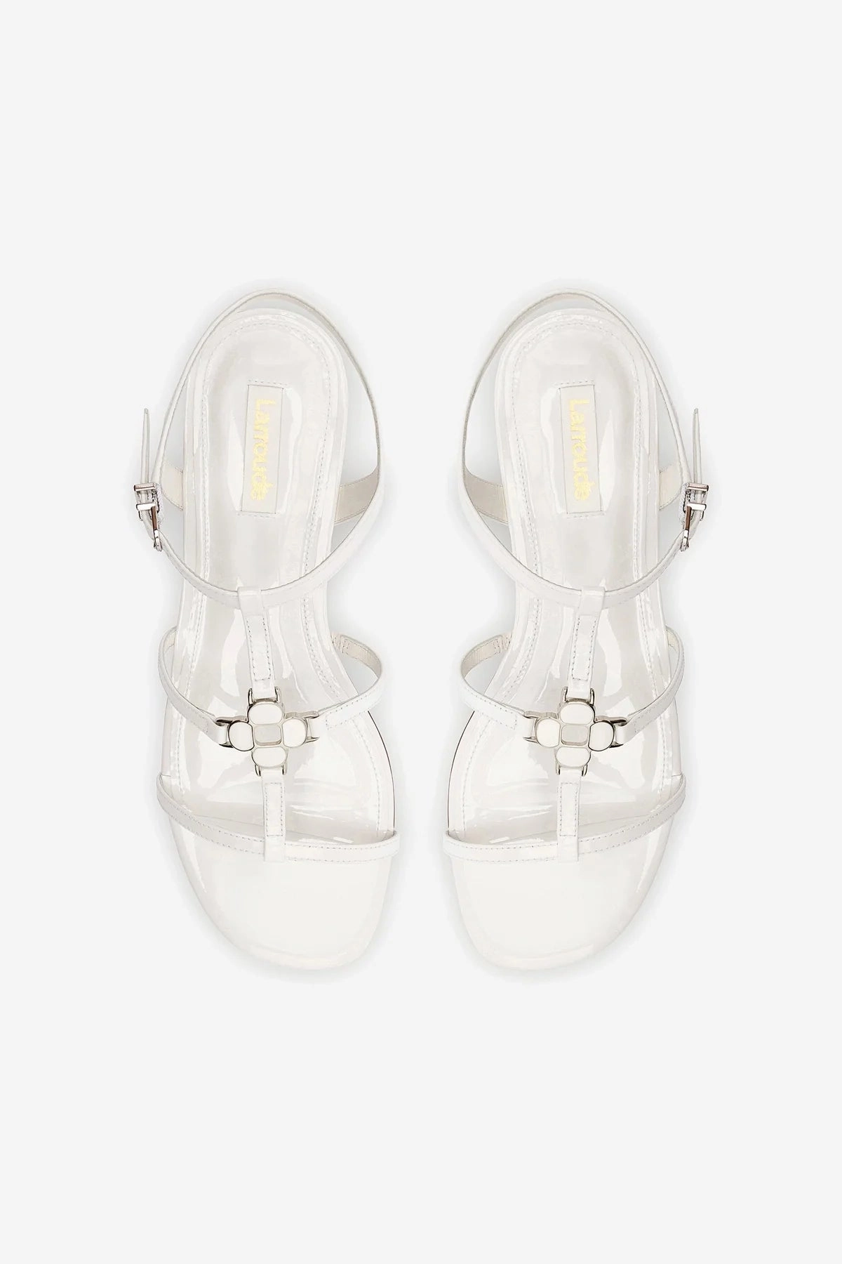 Hana Flat In White Patent Leather