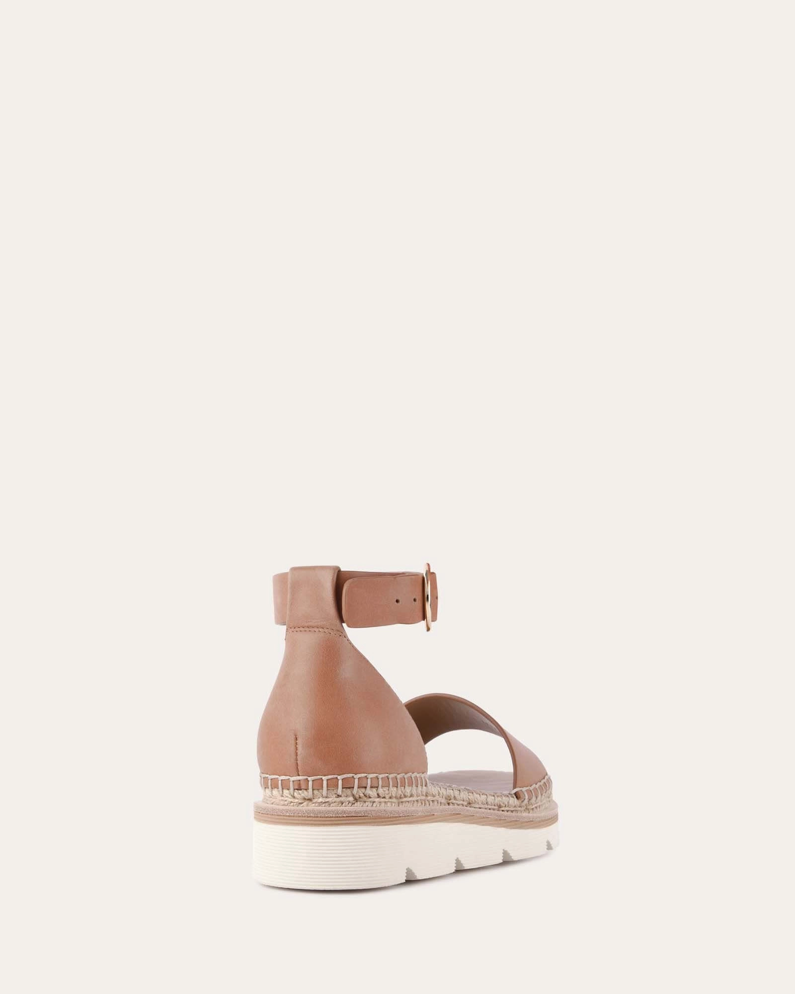 IVY FLAT SANDALS TAN LEATHER