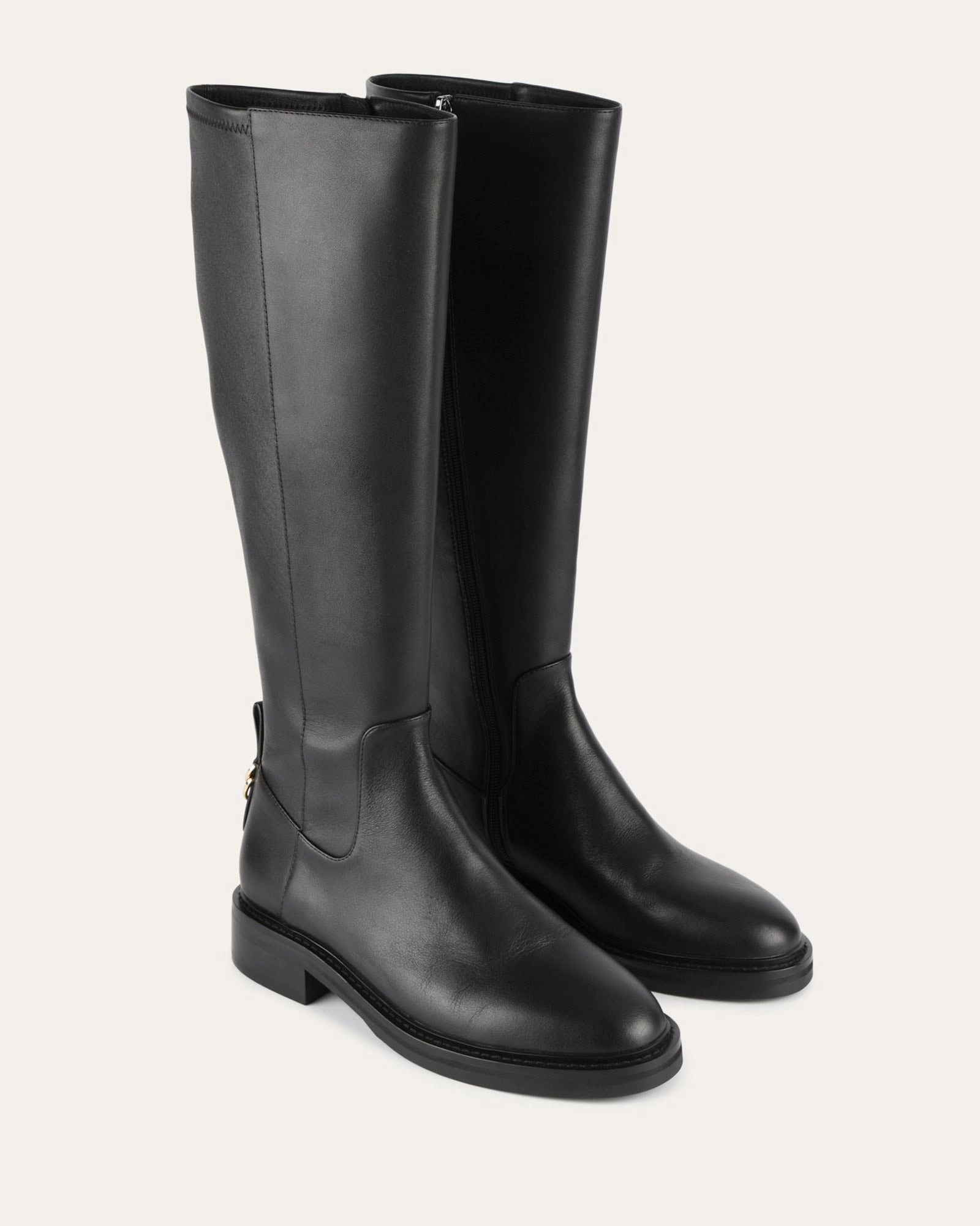 JAIDA KNEE BOOTS BLACK LEATHER