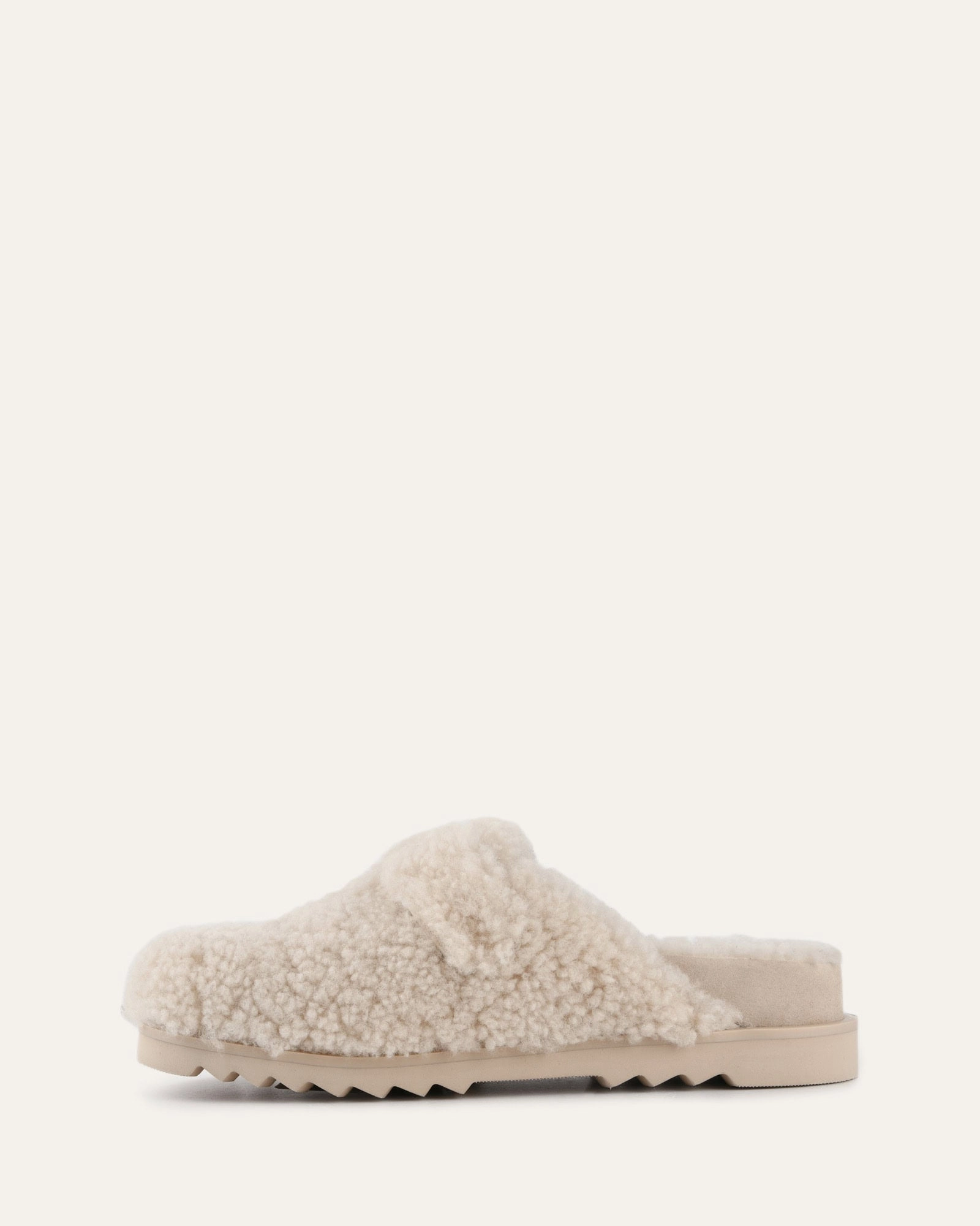 JUNIE CASUAL FLATS CREAM SHEARLING