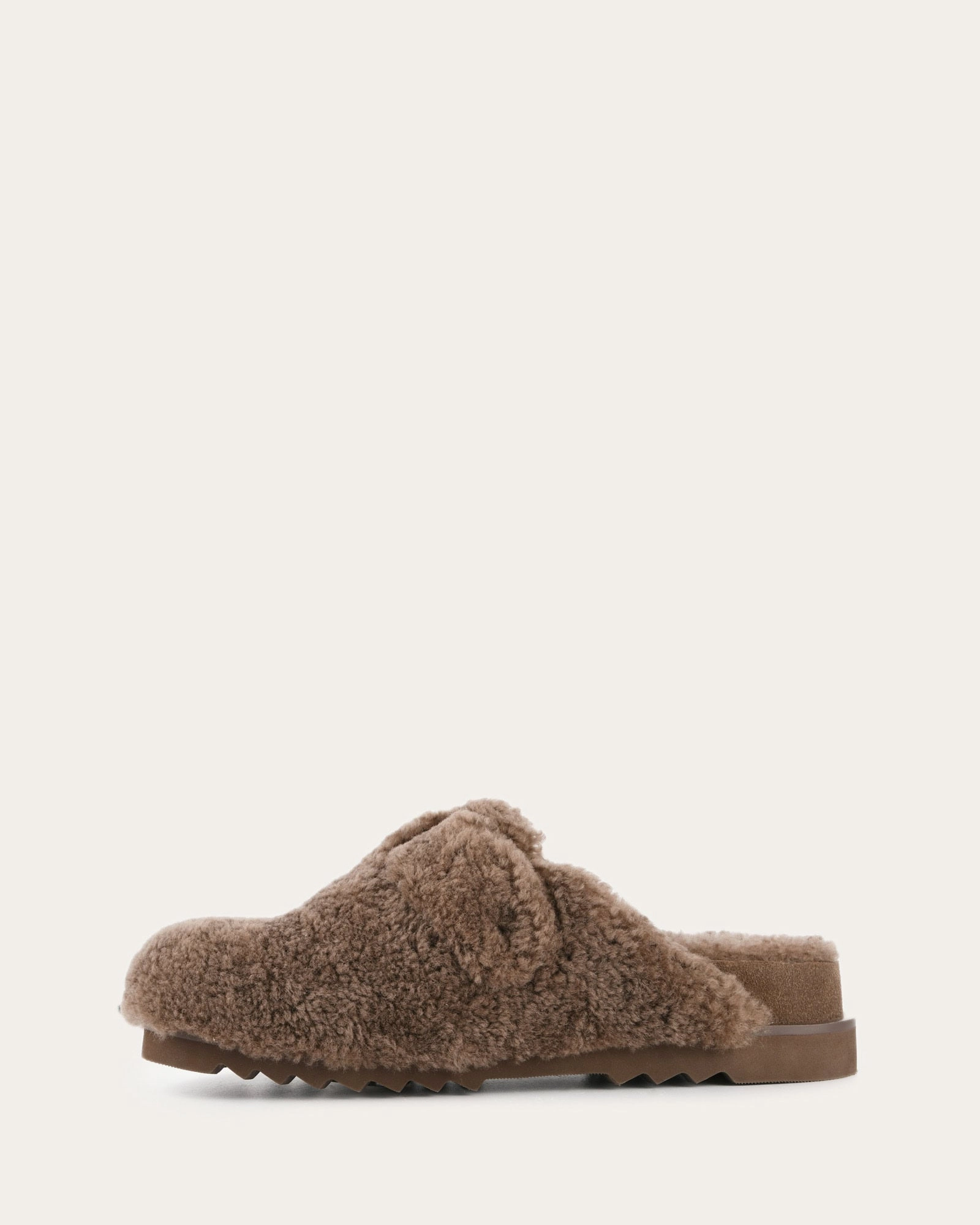 JUNIE CASUAL FLATS TAUPE SHEARLING