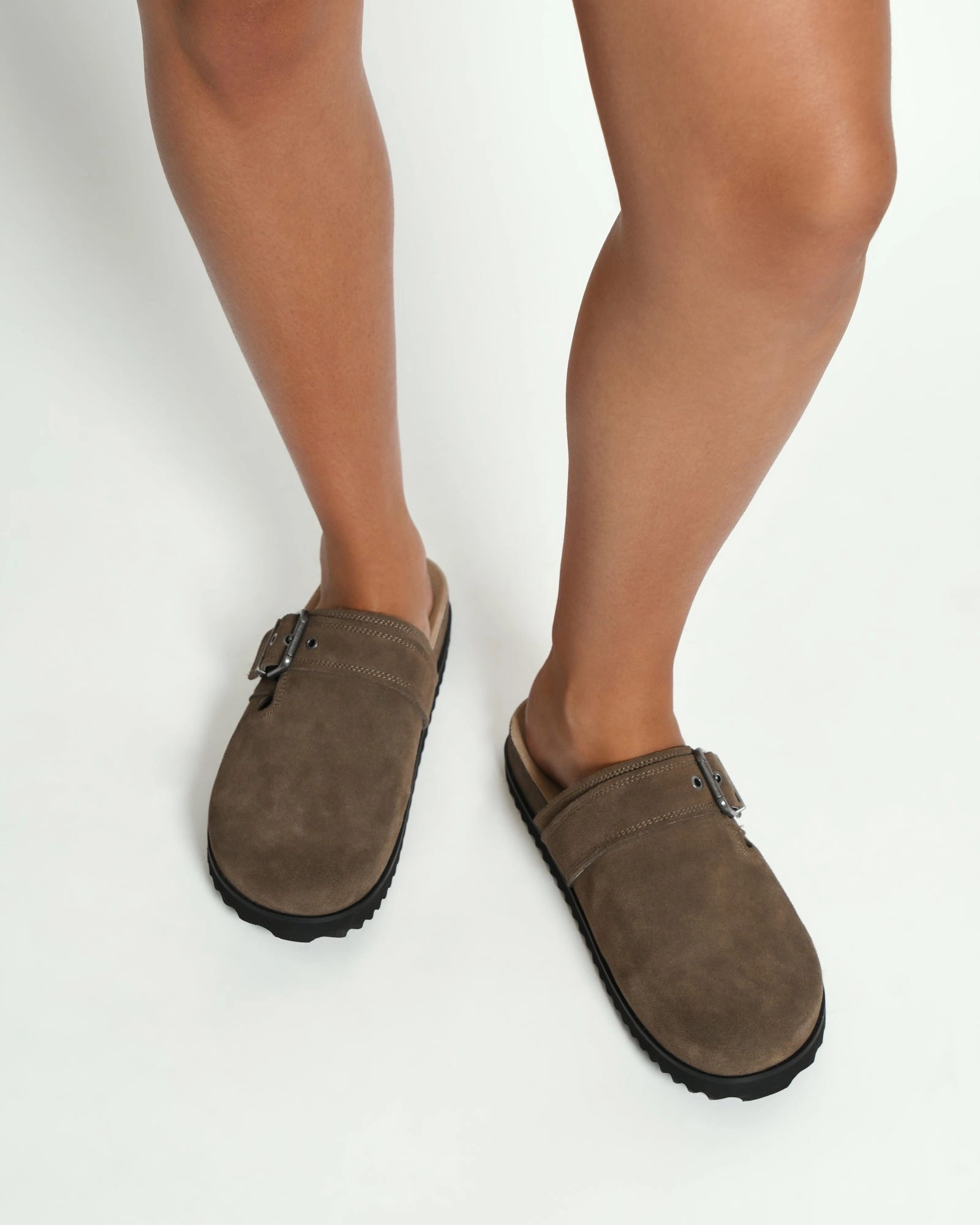 JUNO CASUAL FLATS KHAKI SUEDE