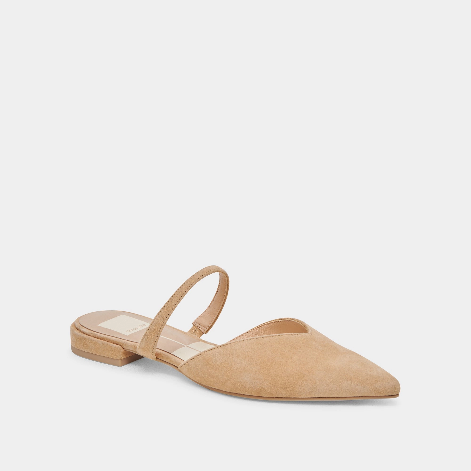 KANIKA WIDE FLATS TAN SUEDE - re:vita