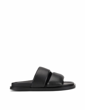 Lacey Footbed Sandals - Black Leather