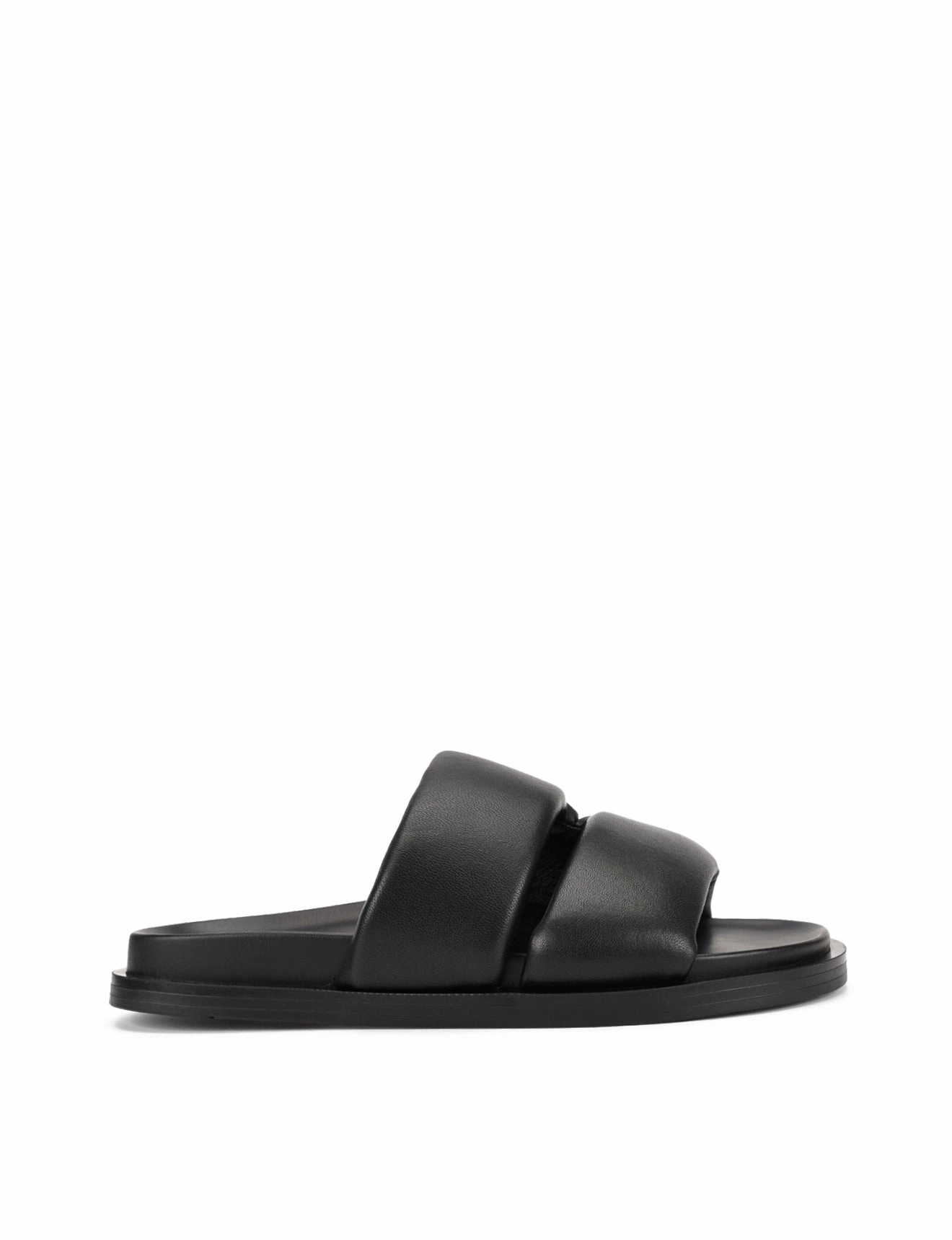 Lacey Footbed Sandals - Black Leather