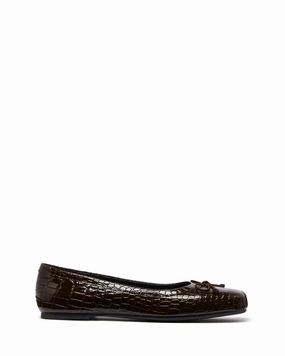 Laine Ballet Flat Chocolate Croc