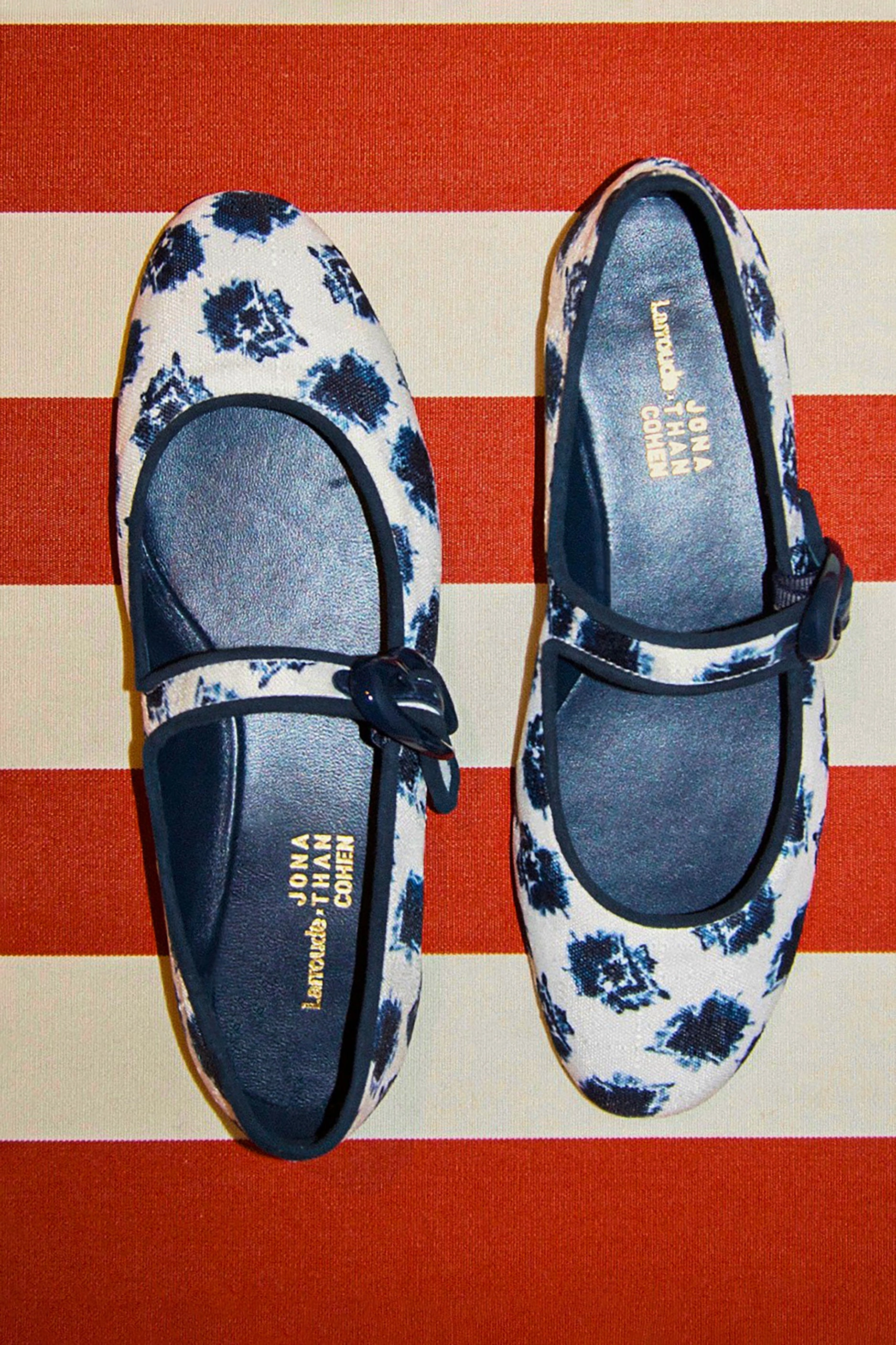 Larroudé x Jonathan Cohen Verona Ballet Flat In Tiedye Ocean Linen