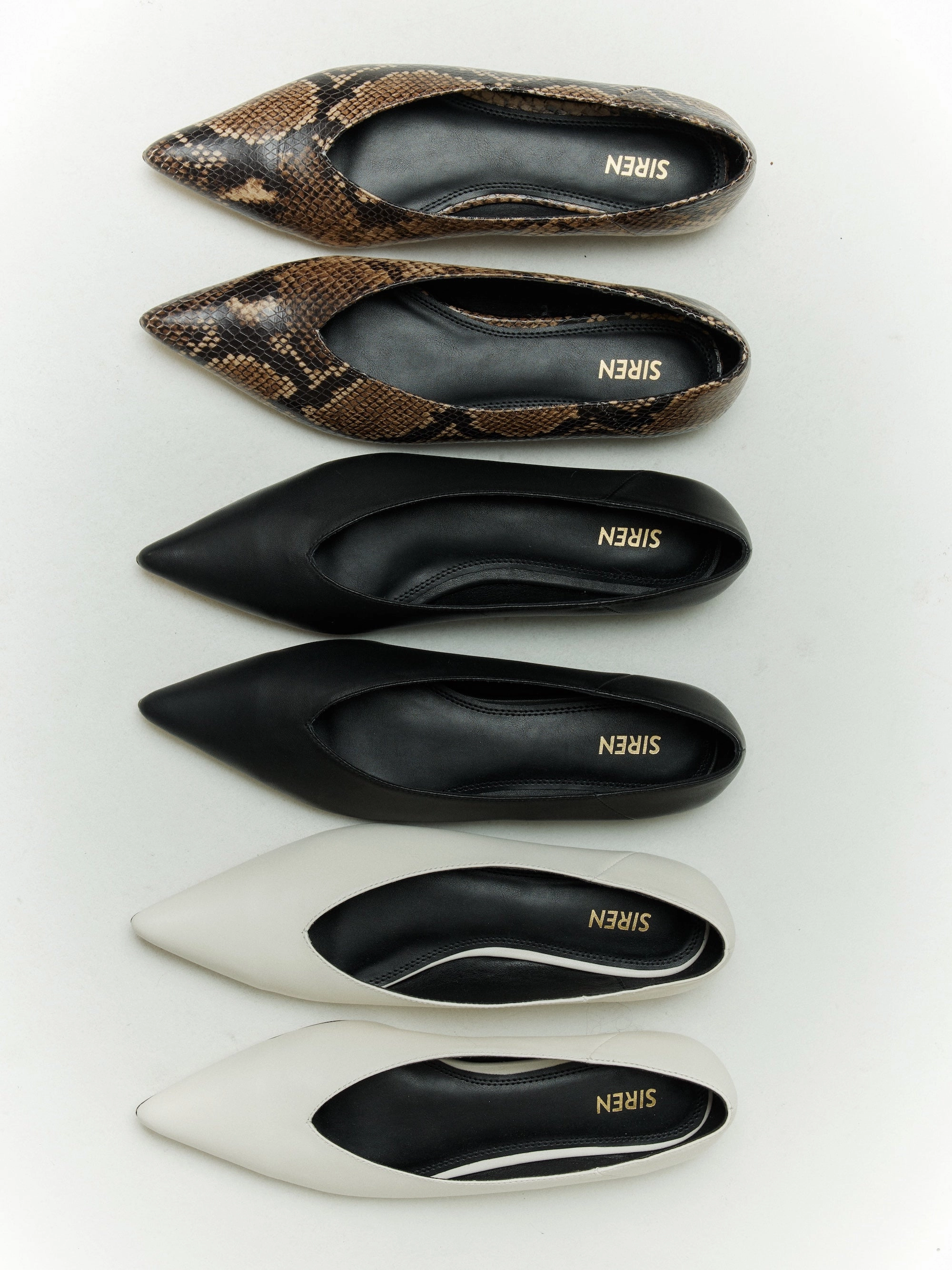 Locke Flat Pumps - Brown Snake Leather