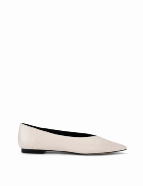 Locke Flat Pumps - Chalk White Leather