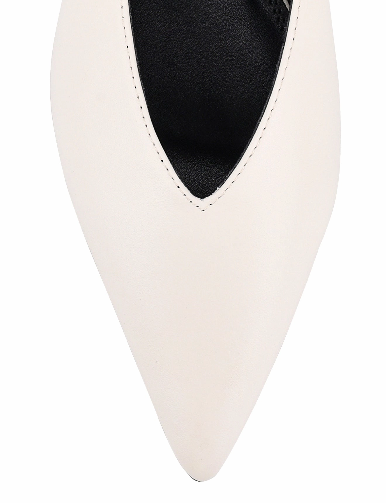 Locke Flat Pumps - Chalk White Leather