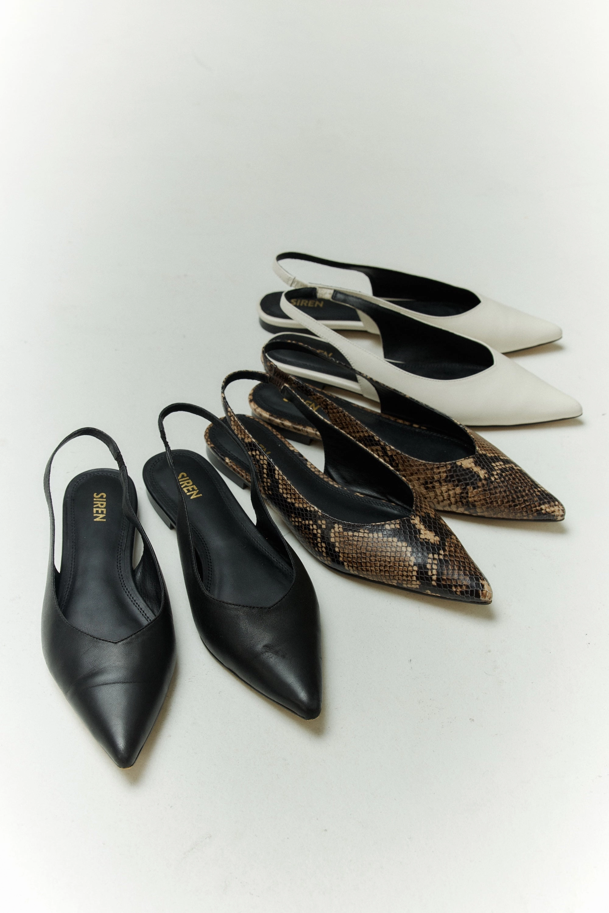 Lorie Slingback Flats - Brown Snake Leather