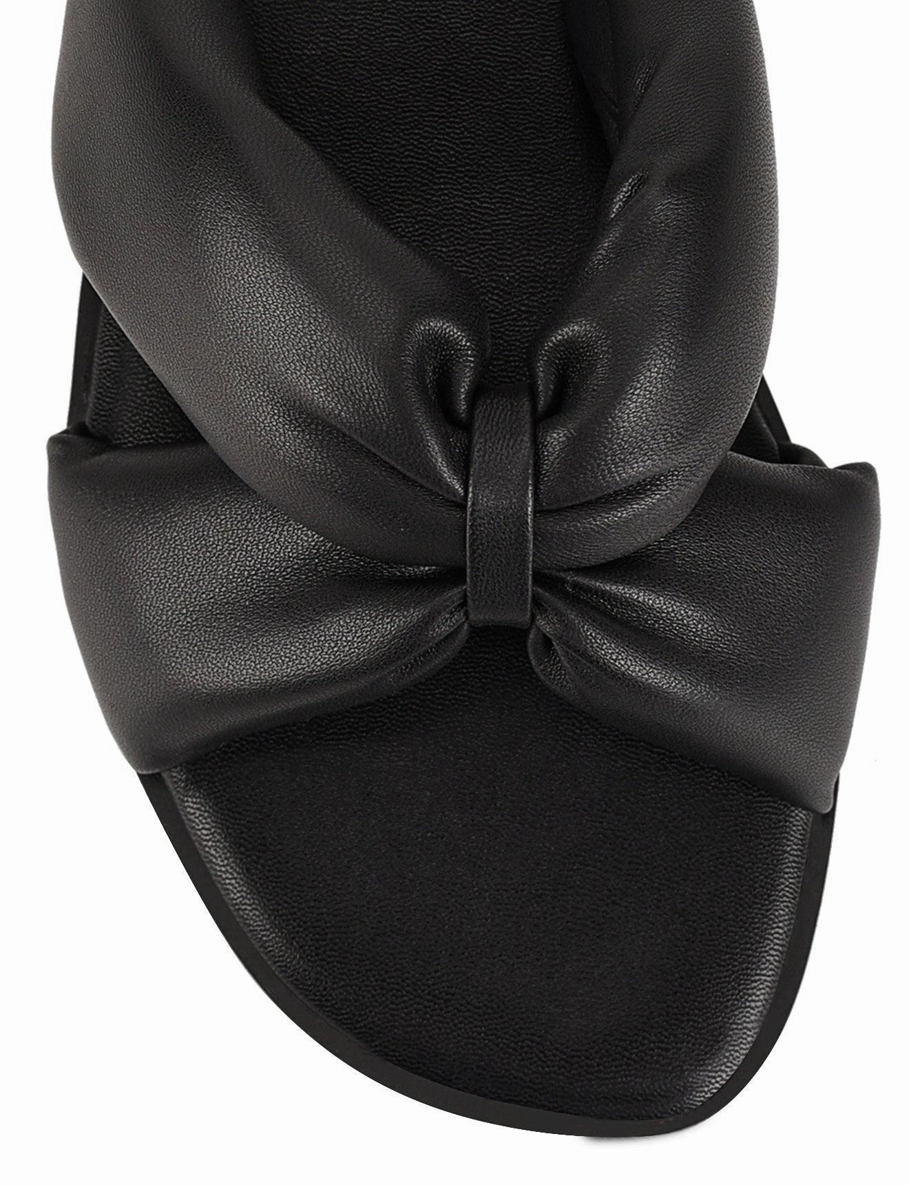 Madeline Flat Slides - Black Leather