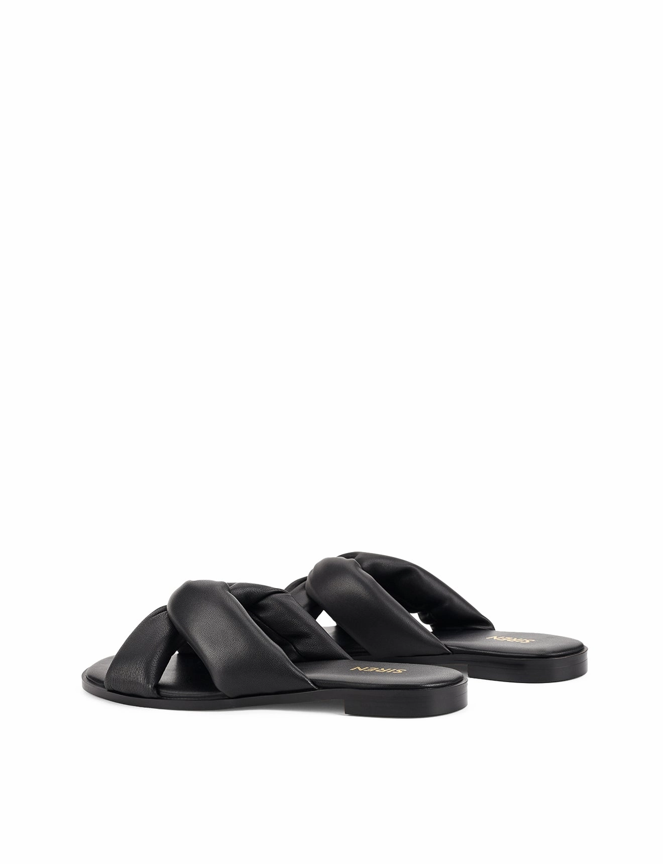 Madeline Flat Slides - Black Leather