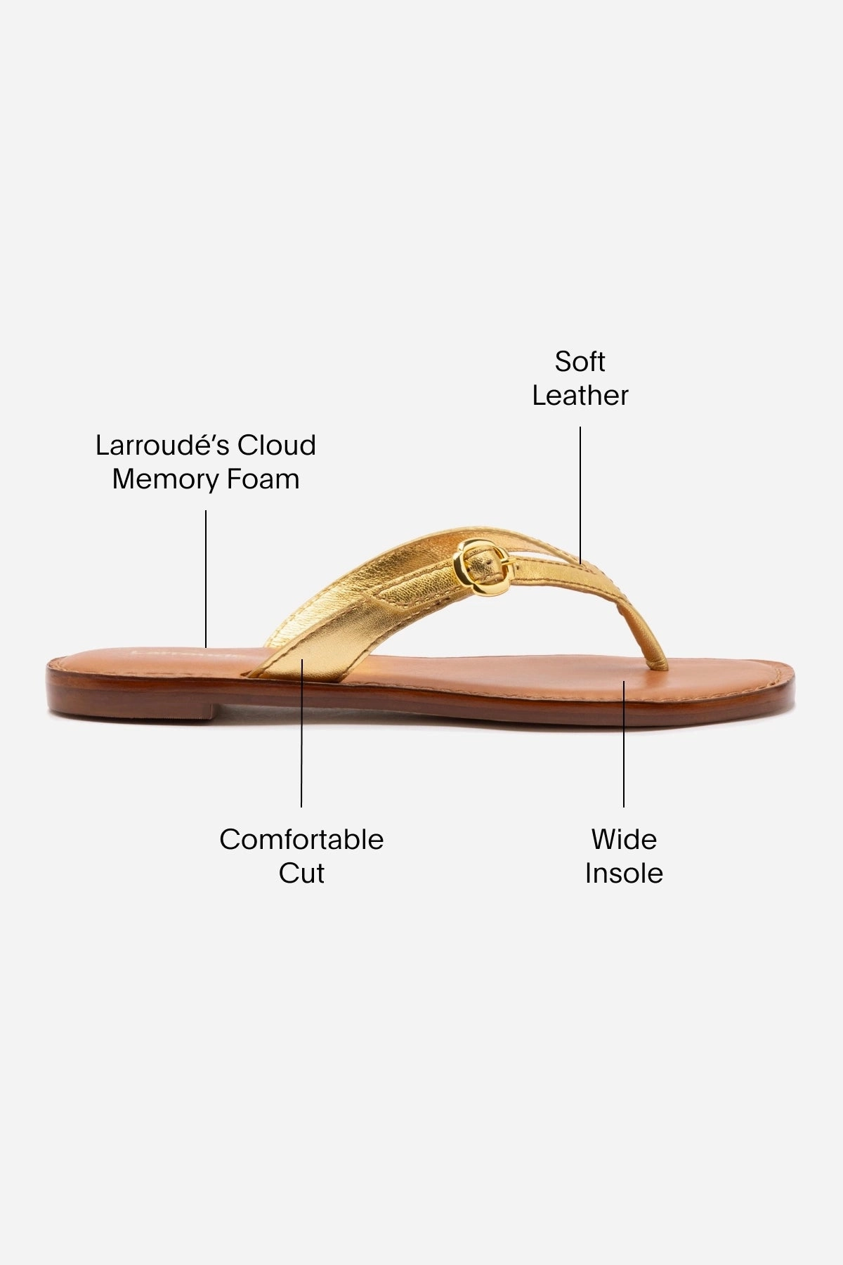 Mary Kate Flat Sandal In Gold Metallic Leather