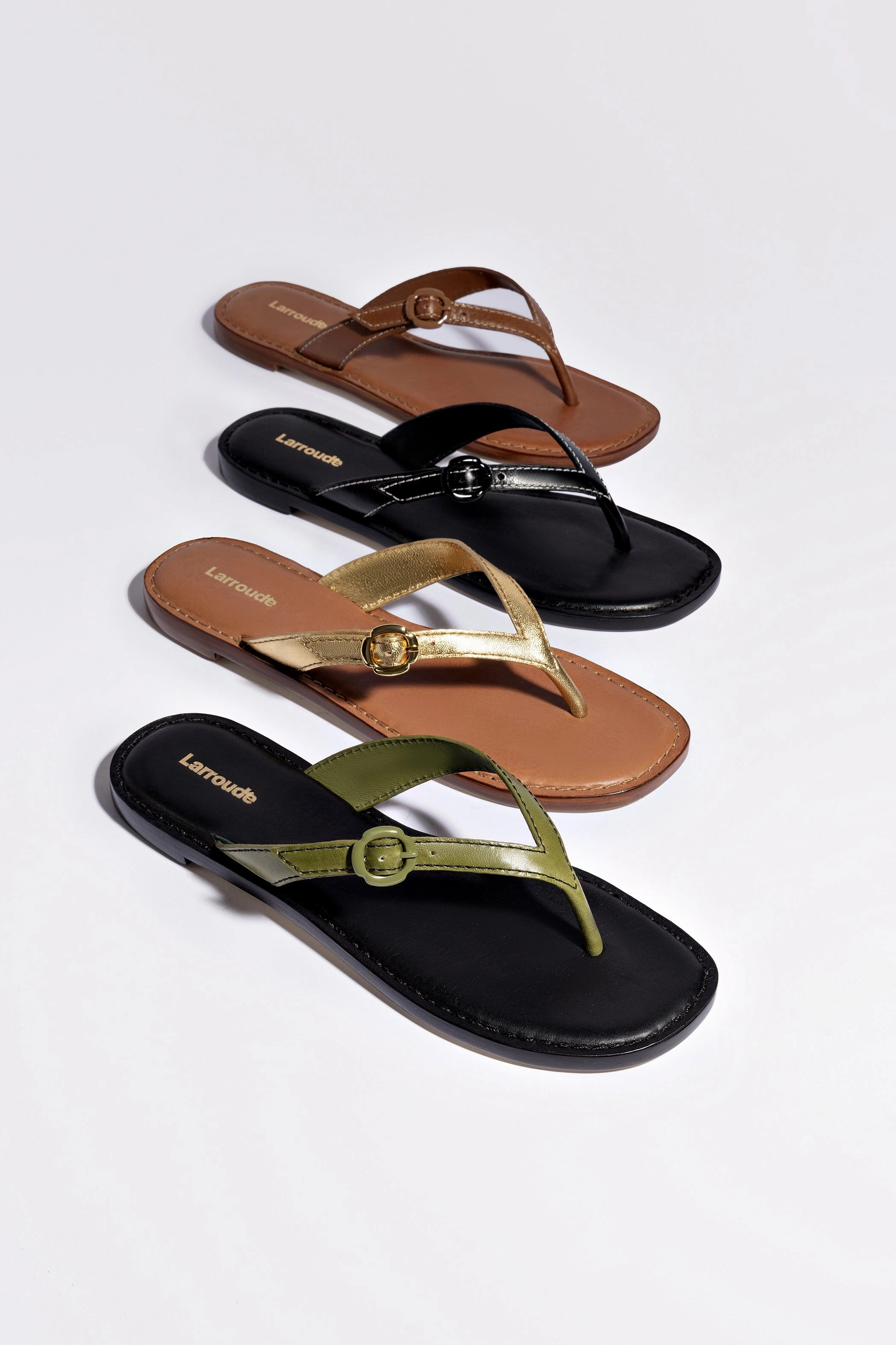 Mary Kate Flat Sandal In Gold Metallic Leather