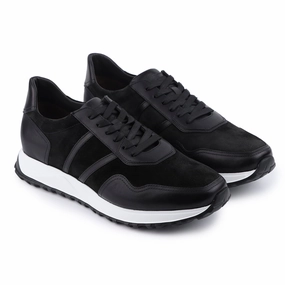 Men´s black suede casual sneakers