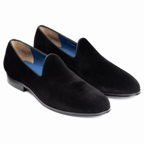 Men´s black velvet tuxedo-slip on loafers