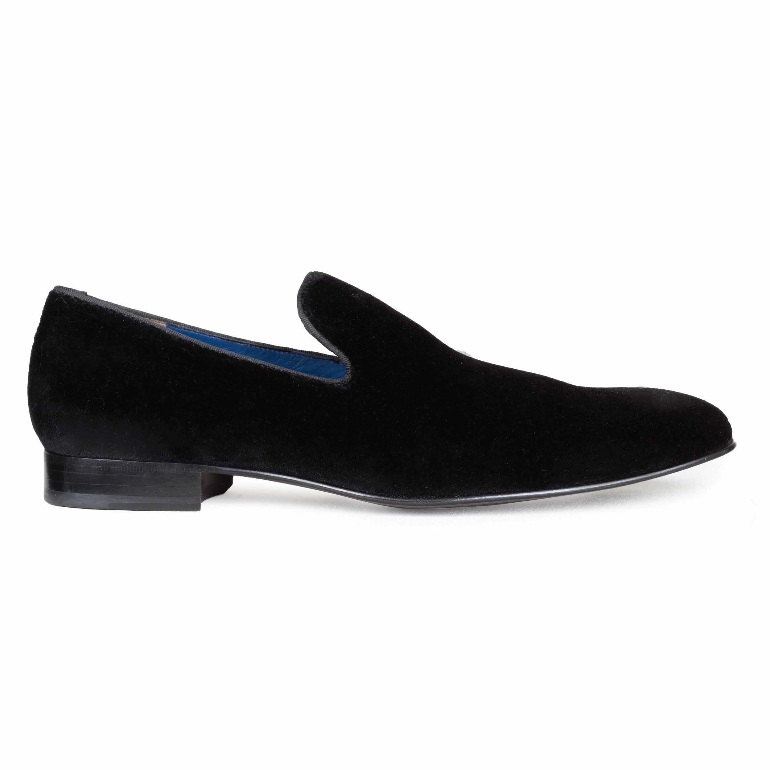 Men´s black velvet tuxedo-slip on loafers