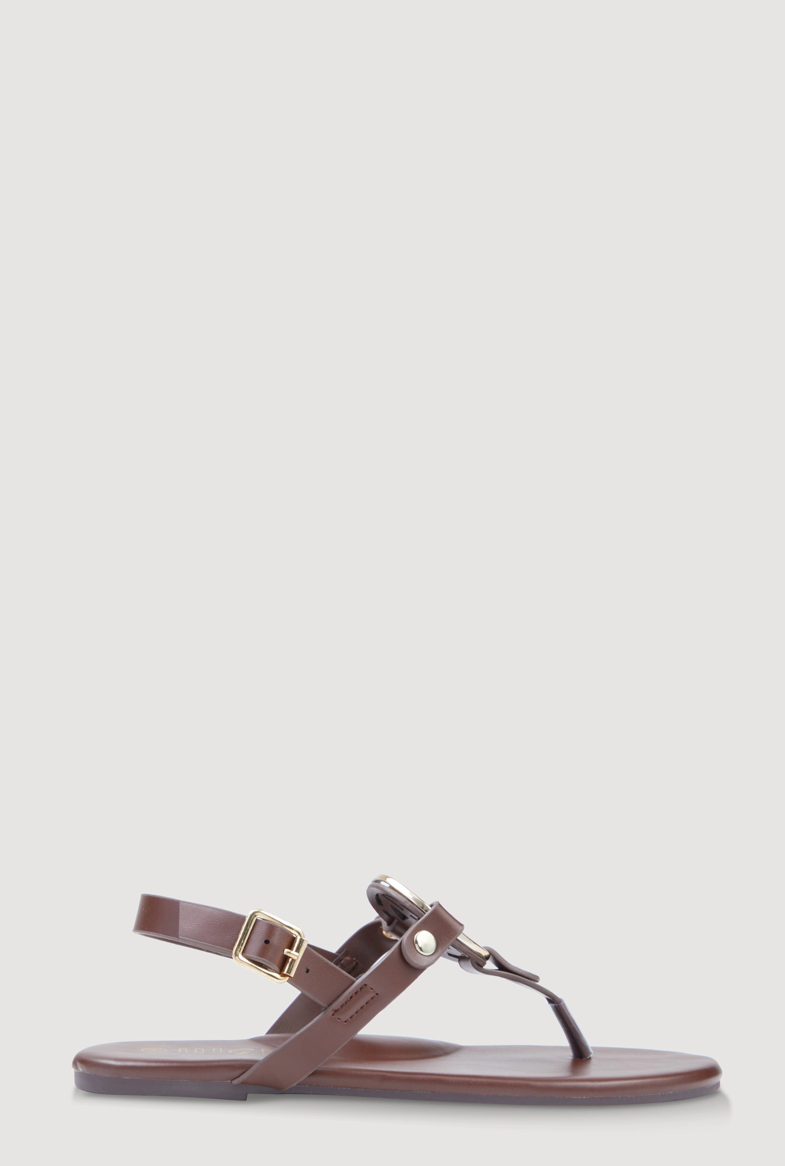 Metallic Geometric Pendant Thong Sandals
