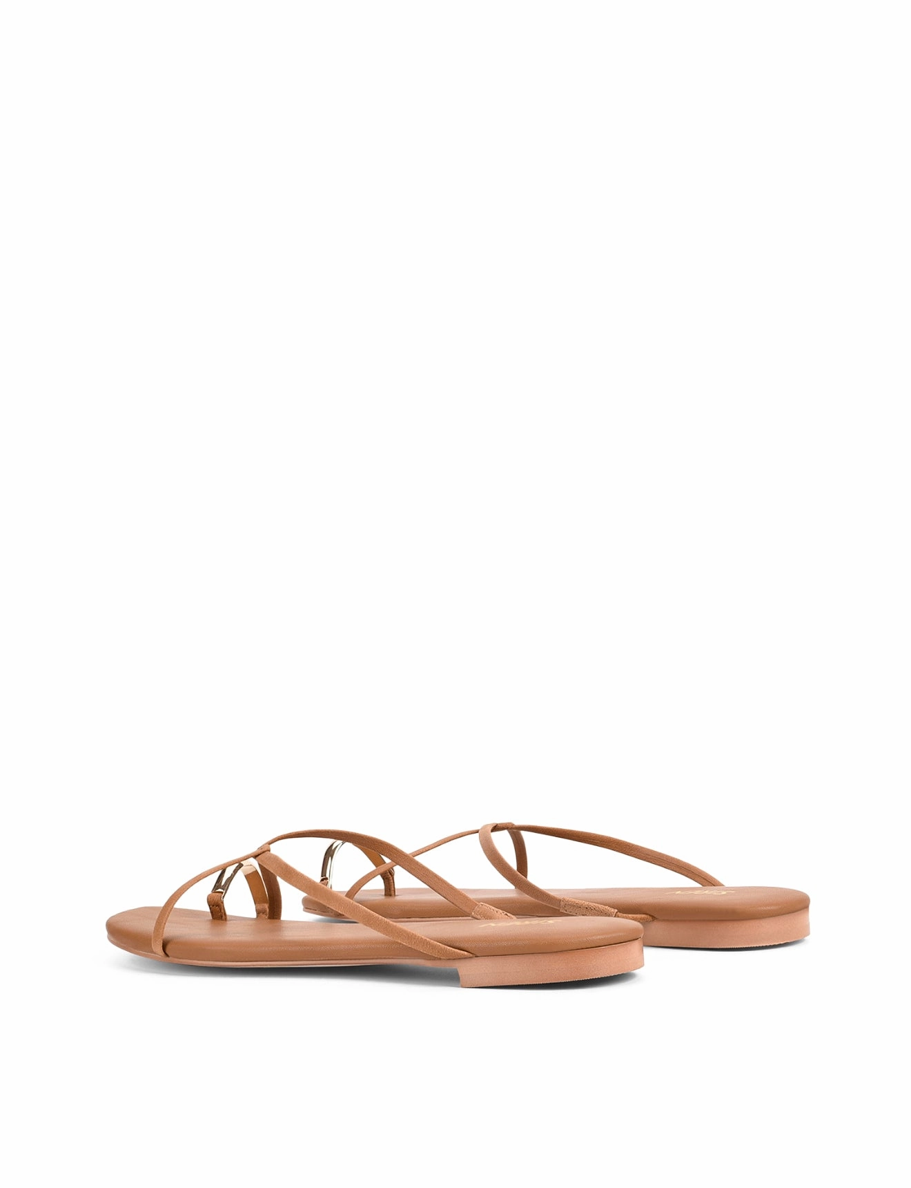 Mikki Flat Strappy Sandals - Tan Leather