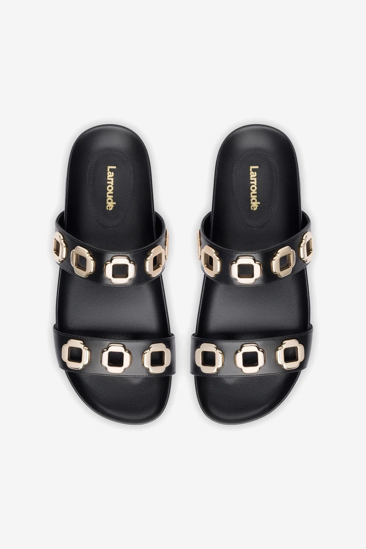Milan Slide In Black Leather