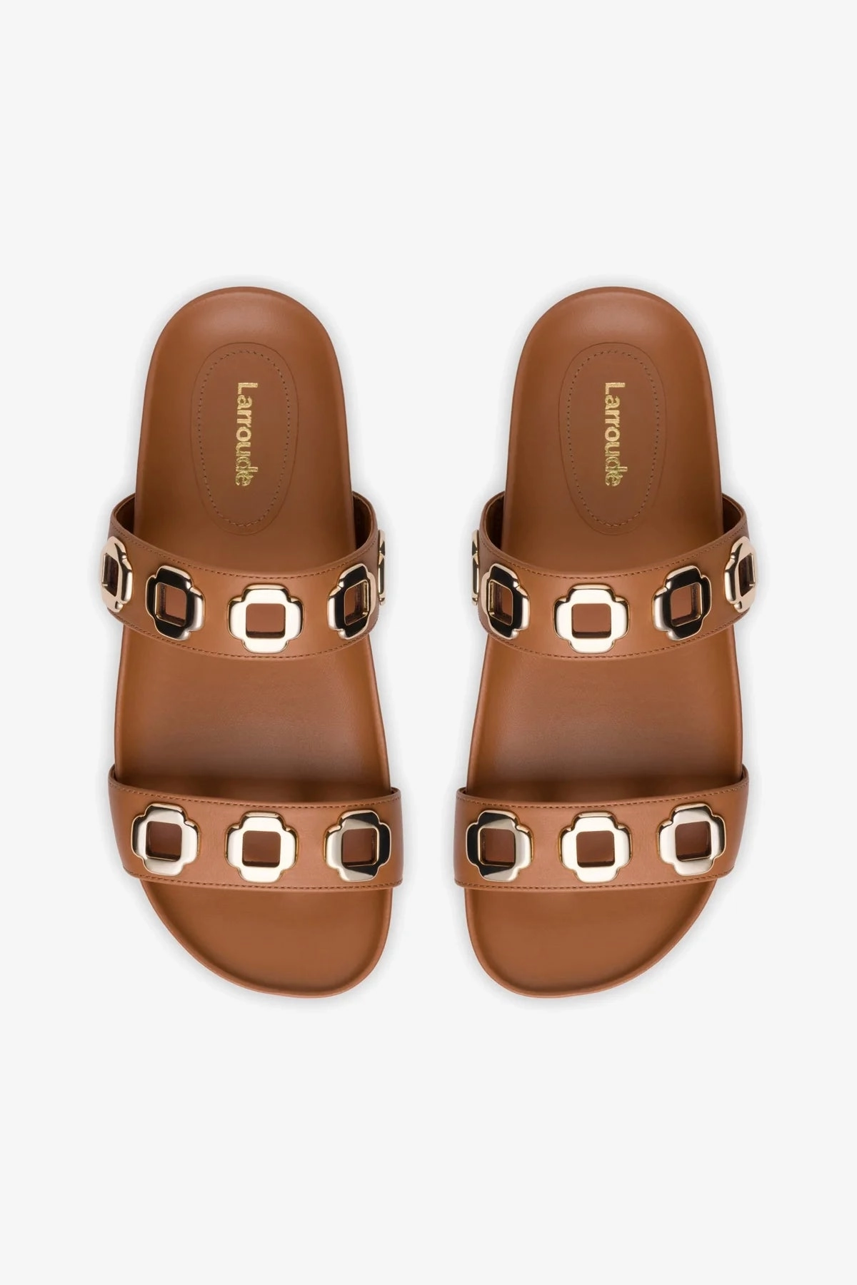 Milan Slide In Caramel Leather