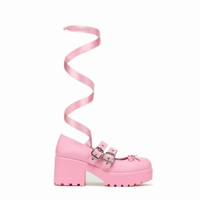 Miyako Lace Up Ballet Shoes - Pink