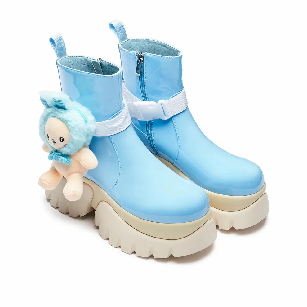 My Blue Melody Vilun Platform Boots-Size 7-Clearance