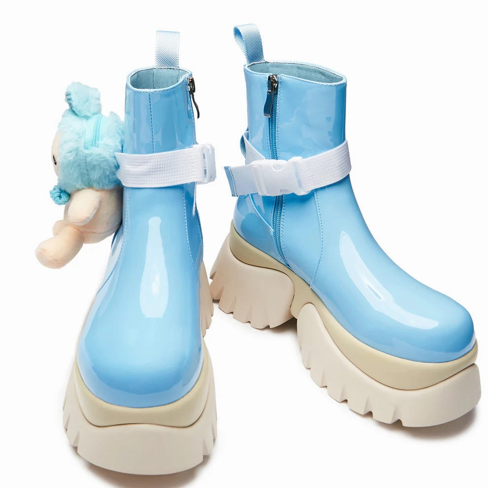 My Blue Melody Vilun Platform Boots-Size 7-Clearance