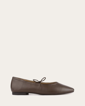 PETAL CASUAL FLATS DARK RYE LEATHER
