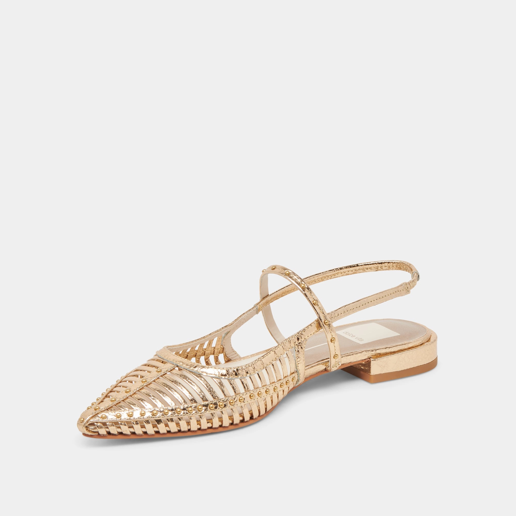 PHINLY FLATS GOLD DISTRESSED LEATHER