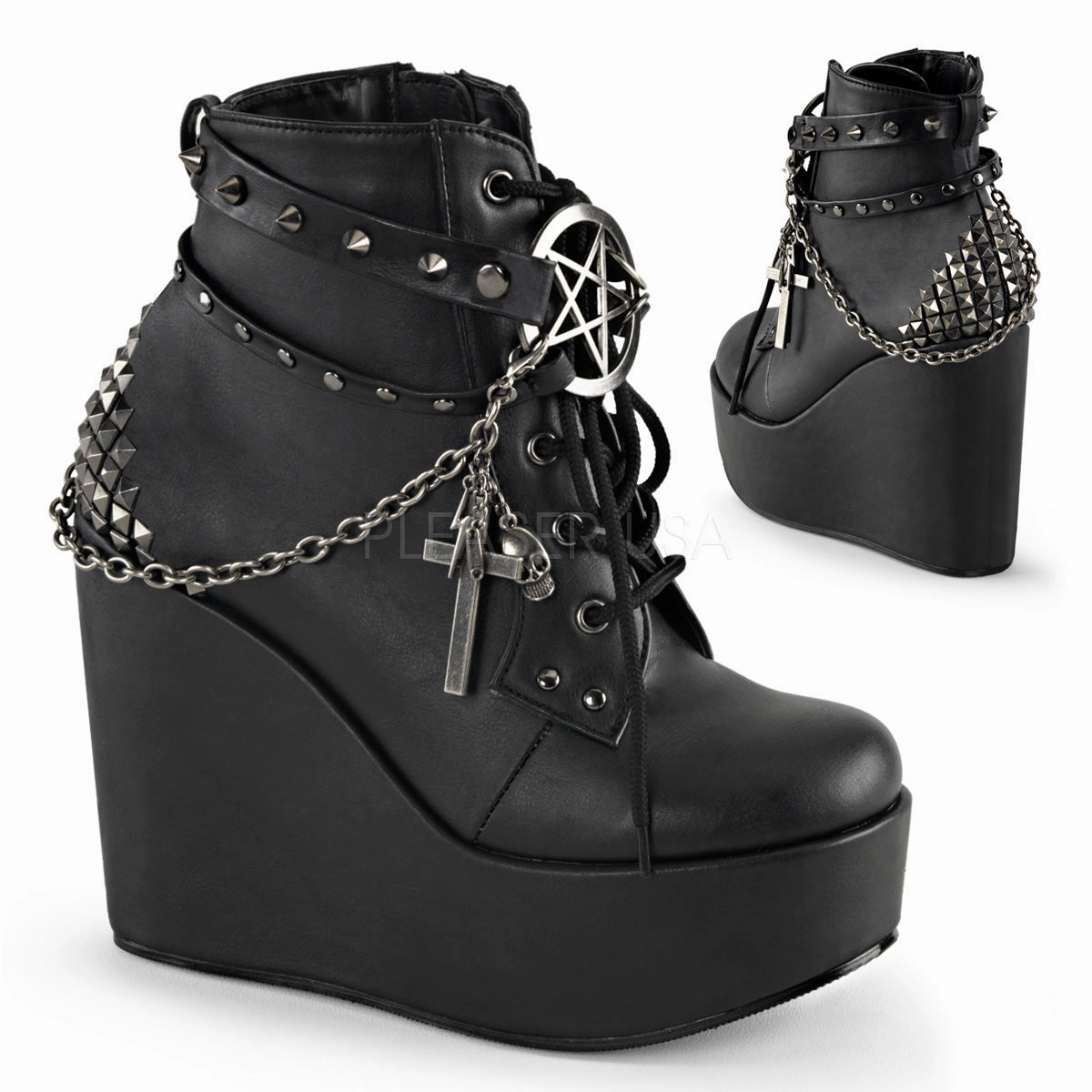 POISON-101  Black Vegan Leather