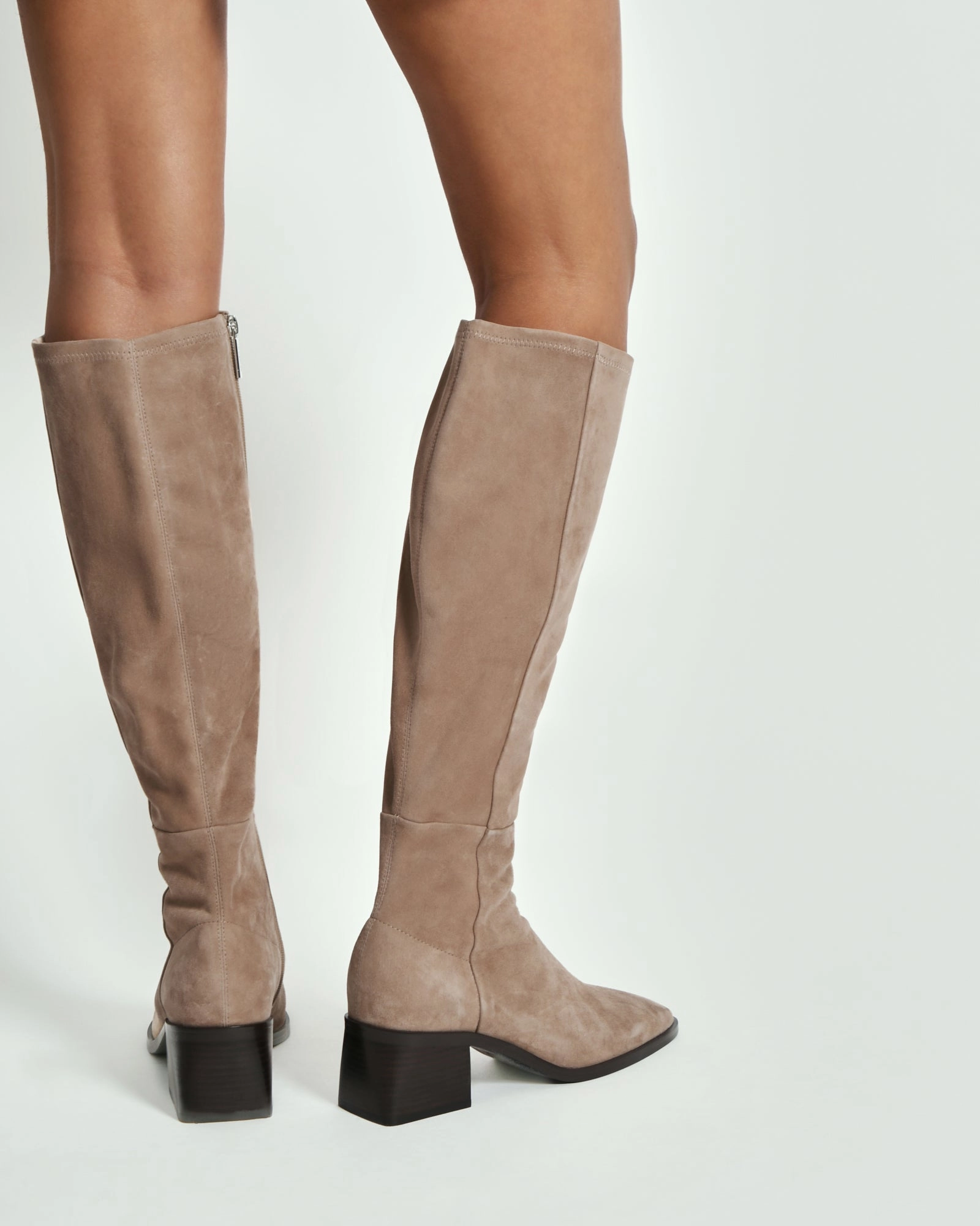 QUEENIE KNEE BOOTS TAUPE SUEDE