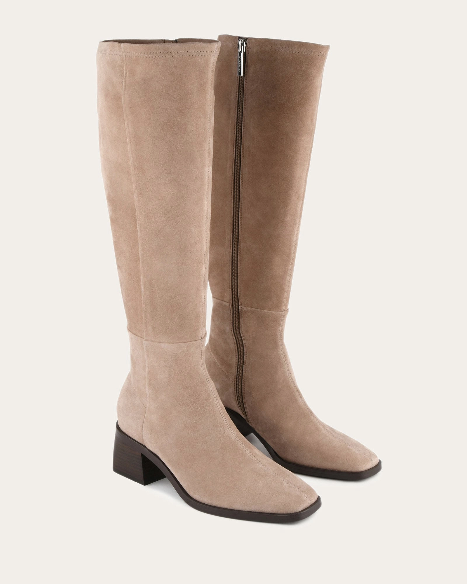 QUEENIE KNEE BOOTS TAUPE SUEDE
