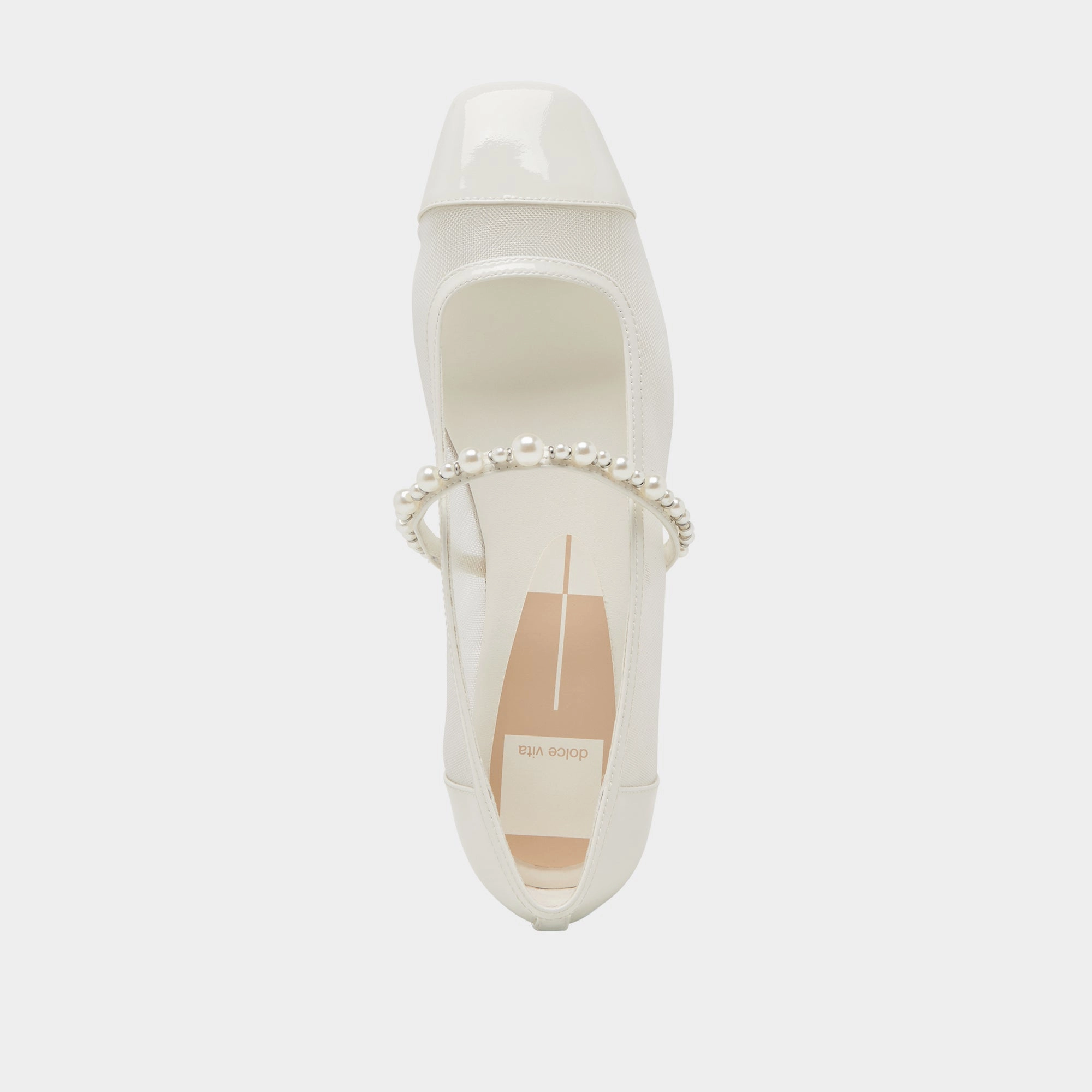 ROLLIN PEARL BALLET FLATS WHITE MESH