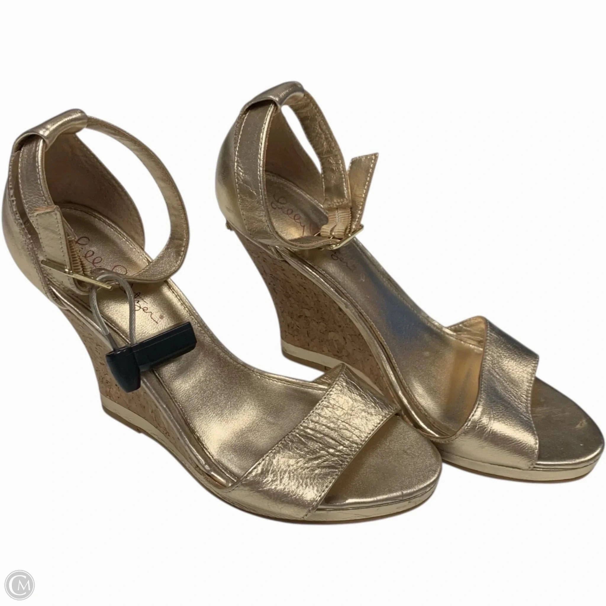 Sandals Designer By Lilly Pulitzer In Gold, Size: 9