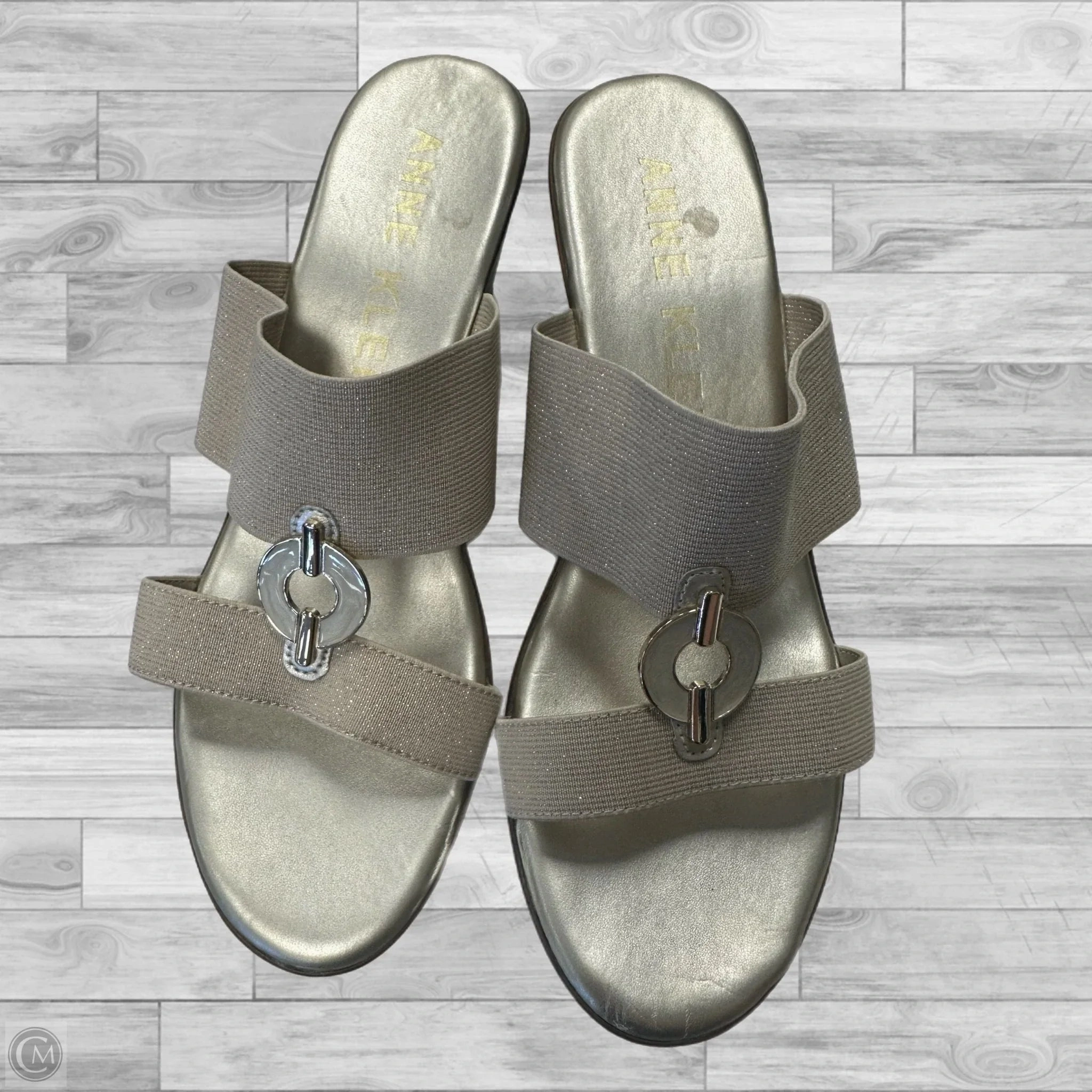 Sandals Heels Wedge By Anne Klein In Gold, Size: 10