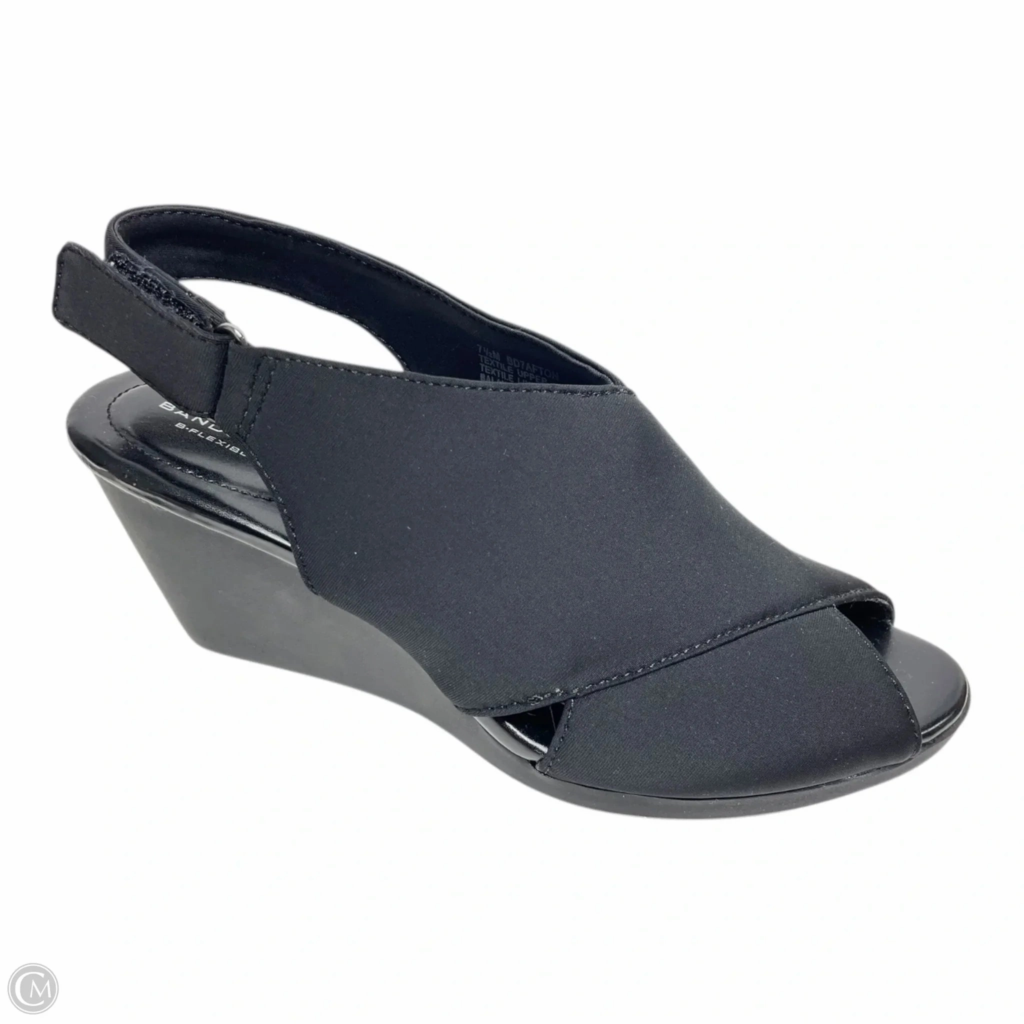 Sandals Heels Wedge By Bandolino In Black, Size: 7.5
