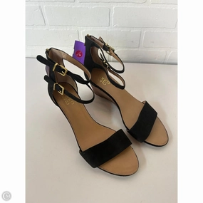 Sandals Heels Wedge By Franco Sarto In Black & Tan, Size: 9.5