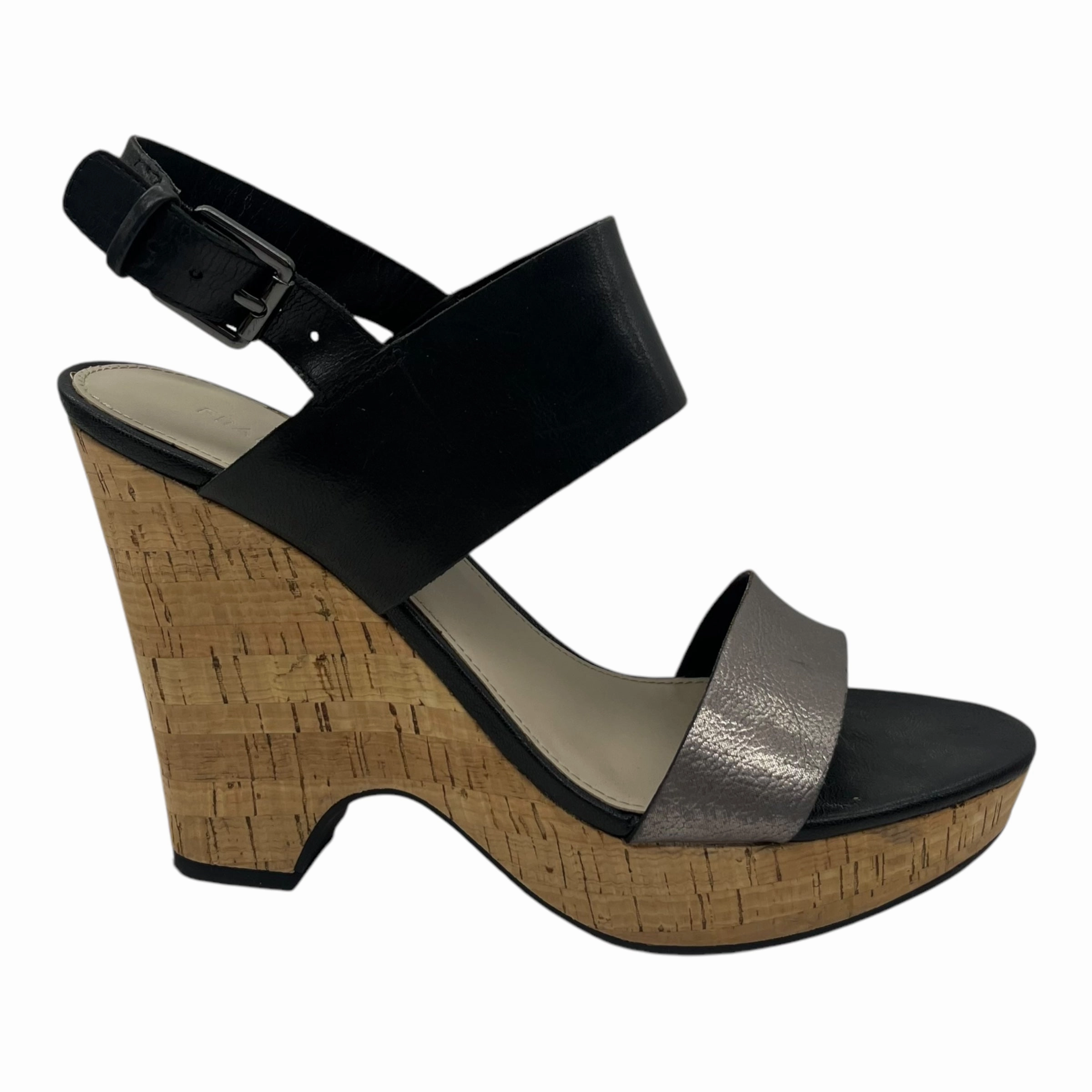 Sandals Heels Wedge By Franco Sarto In Black, Size:8.5