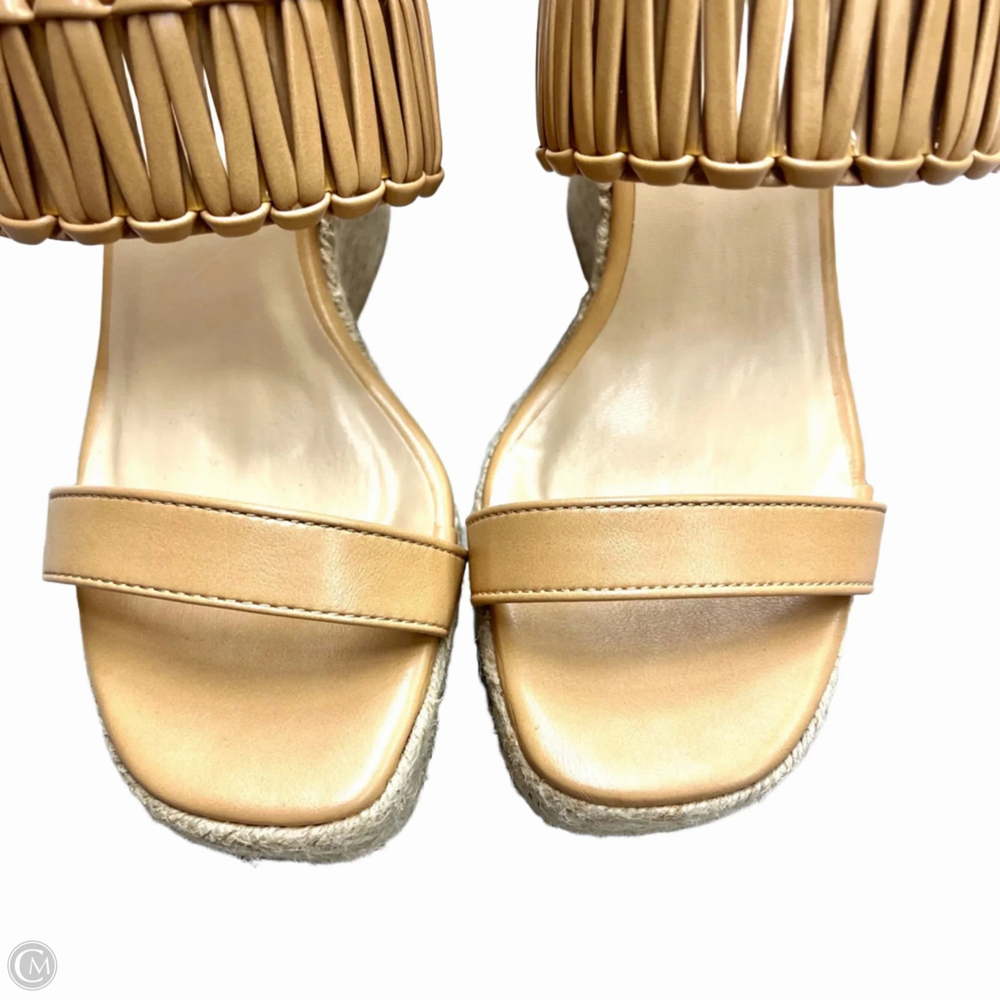 Sandals Heels Wedge By Pink Lily In Beige, Size: 6