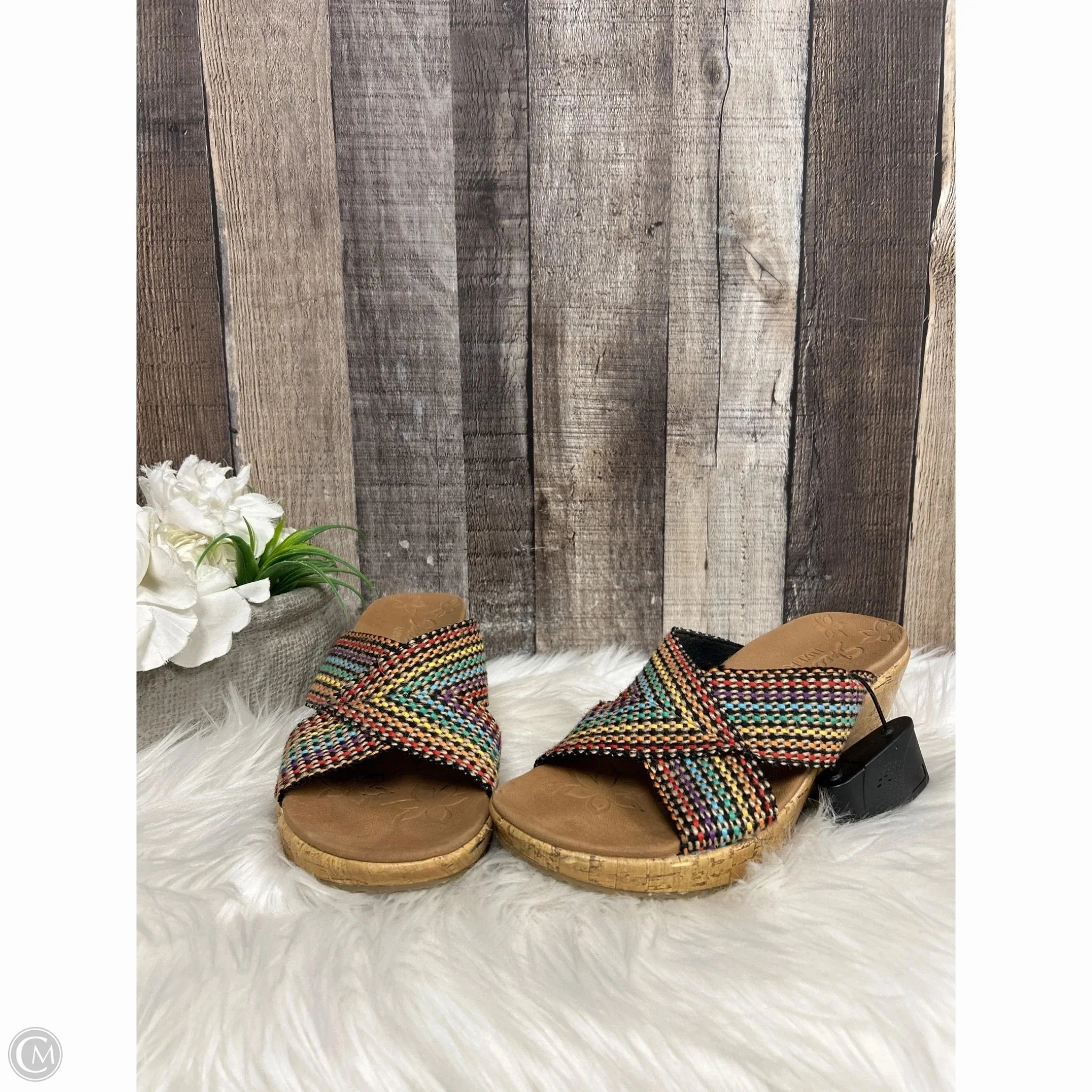 Sandals Heels Wedge By Skechers In Multi-colored, Size: 6.5